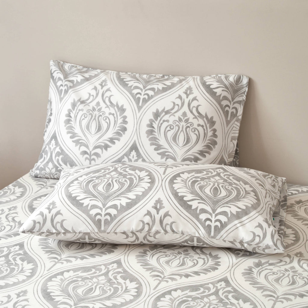 Tache Dreamy Moon Sky Ogee Damask Heather Gray White Pillowcases (TB300)