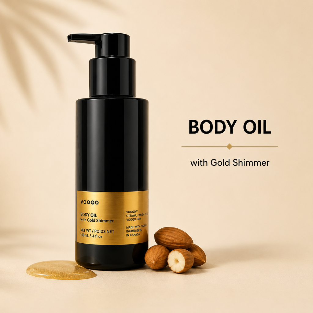 Body Oil with Gold Shimmer