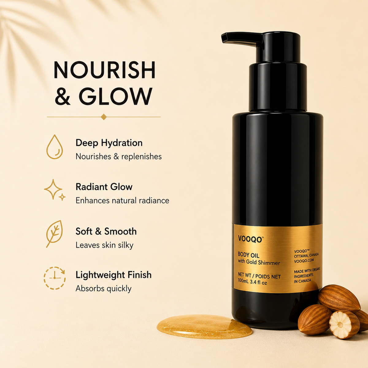 Body Oil with Gold Shimmer