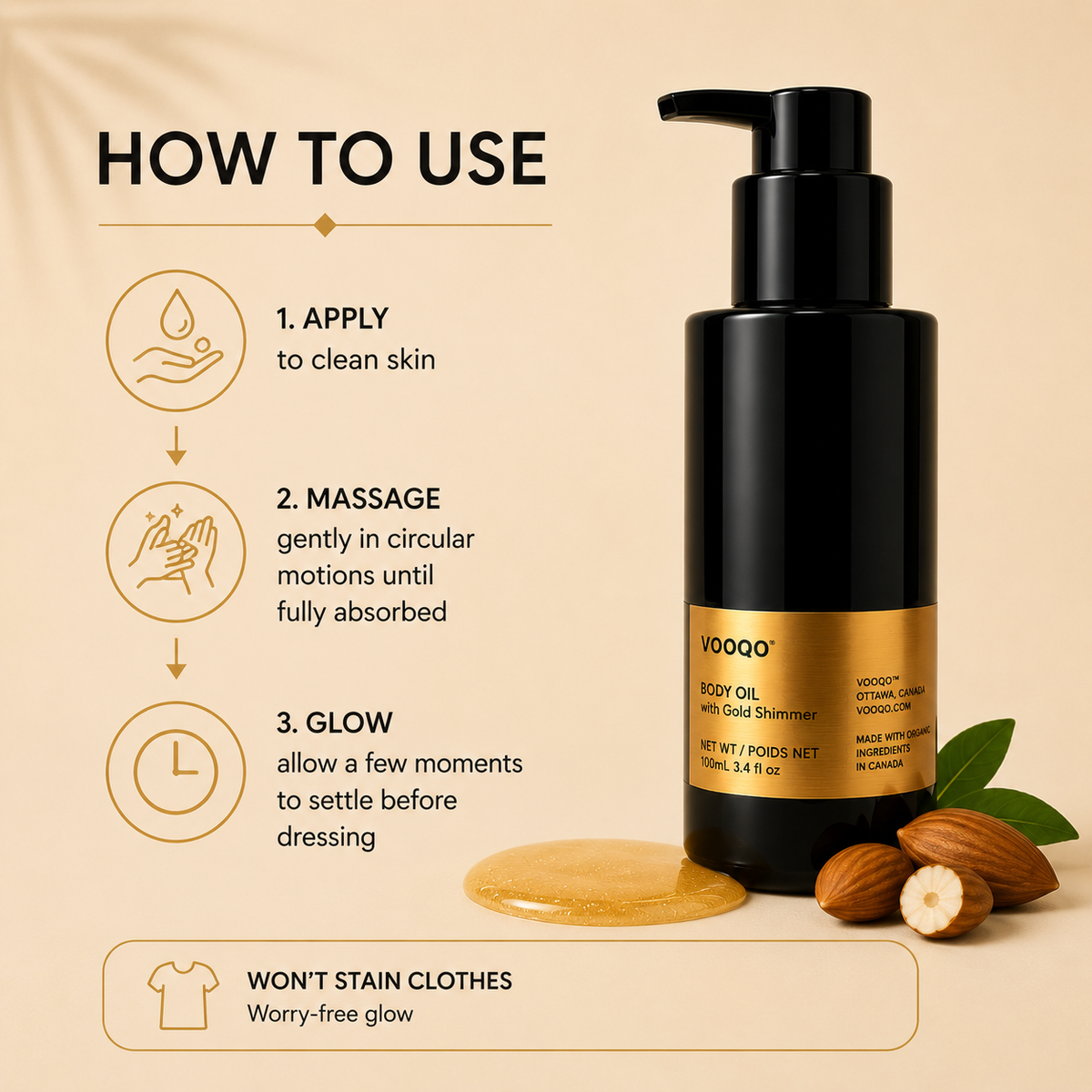 Body Oil with Gold Shimmer
