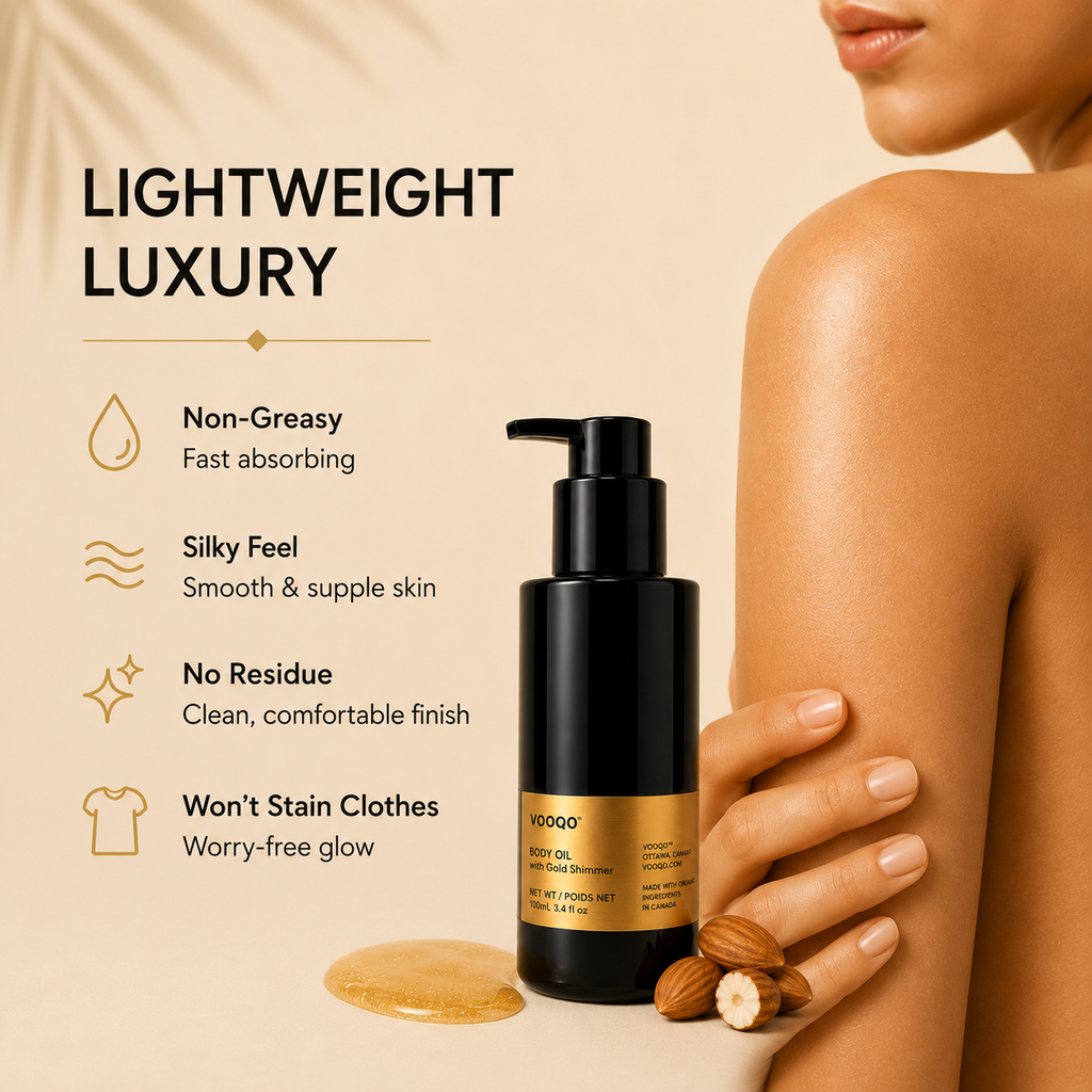 Body Oil with Gold Shimmer